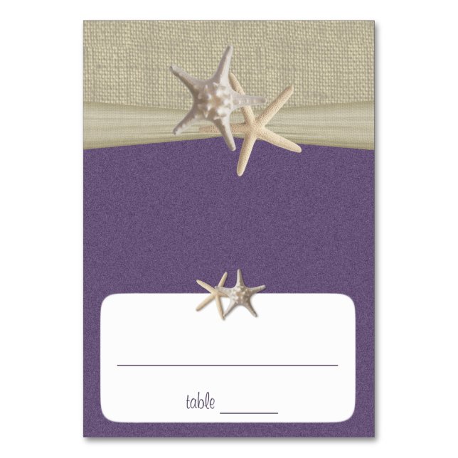 Beach Amore' Purple Seating Card (Front)