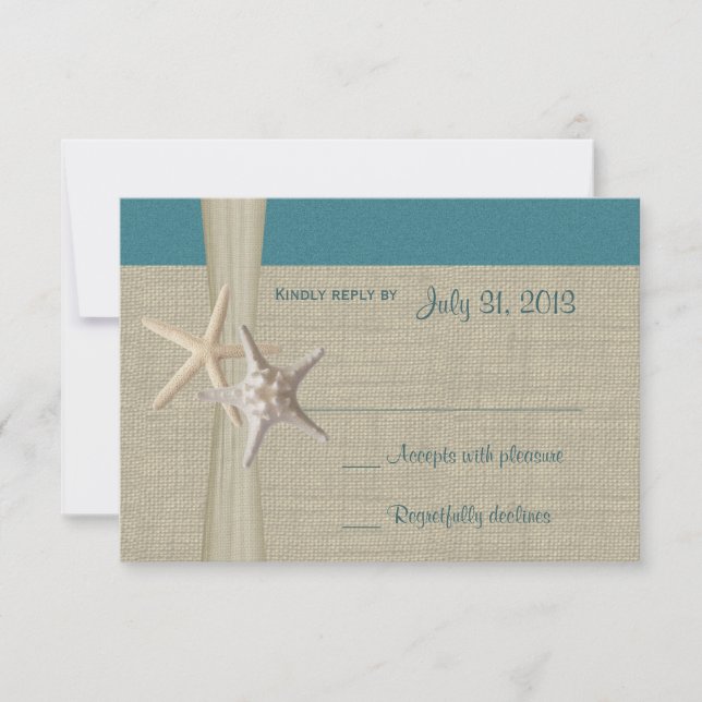 Beach Amore Teal Response Card (Front)