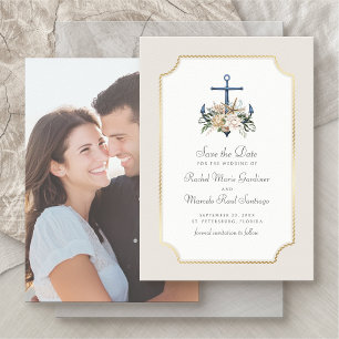 Beach Anchor Nautical Wedding Save the Date