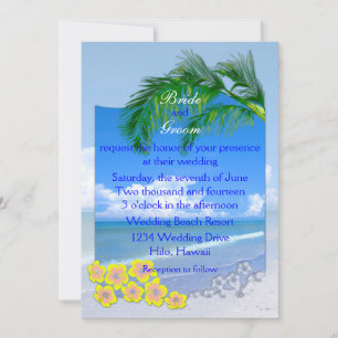 Beach And Blue Skies Wedding Invitation