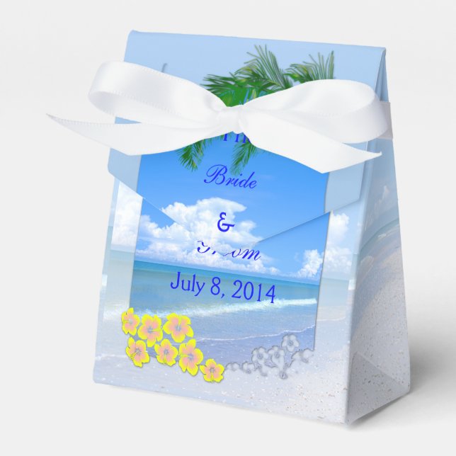 Beach And Blue Skies Wedding Save The Date Favour Box (Front Side)