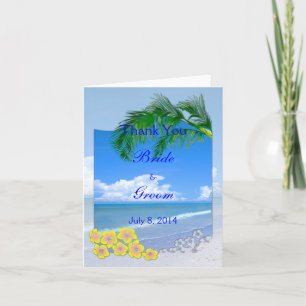 Beach And Blue Skies Wedding Thank You Card