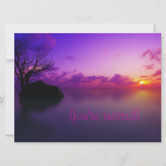 Beach and Glitter Invitation (Front)