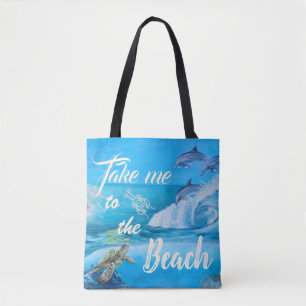 Beach and Marine Life Painting Tote Bag