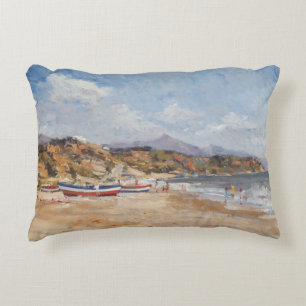 Beach and Mountains Nerja 2001 Decorative Cushion