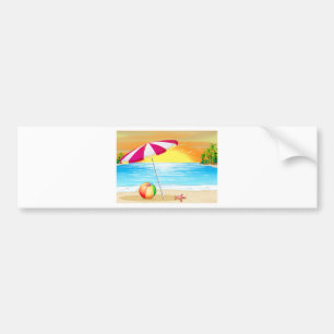 Beach and ocean bumper sticker