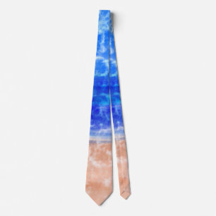 Beach and Ocean Tie Dye Tie