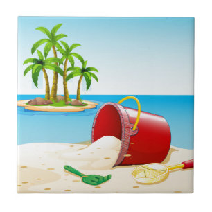 Beach and ocean tile