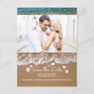 Beach and Ocean Treasures Photo Save The Date Announcement Postcard