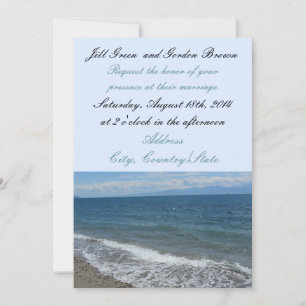 Beach and Ocean Waves Wedding Invitation