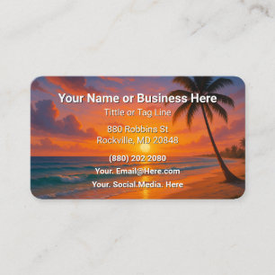 Beach and Palm Trees Business Card Personal