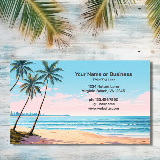 Beach and Palm Trees Tropical Business Card