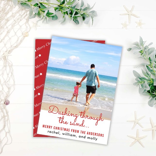 Beach And Sand Christmas Holiday Card (Creator Uploaded)