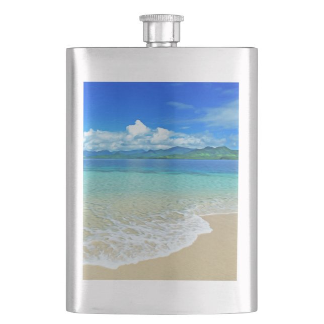 Beach and Sea Hip Flask (Front)