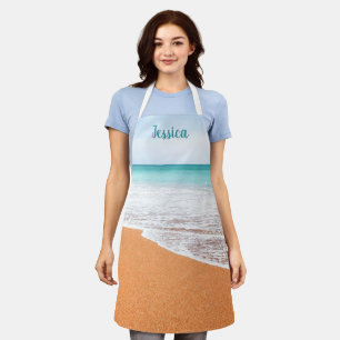 Beach and Sea Personalised Name Apron