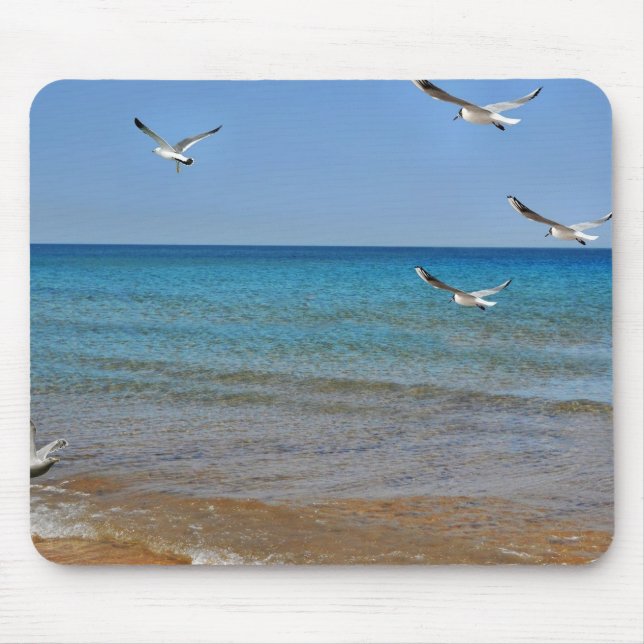 Beach and Seagulls Mouse Mat (Front)