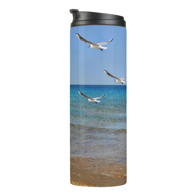 Beach and Seagulls Thermal Tumbler (Rotated Right)