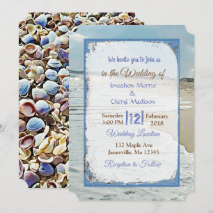 Beach and Seashells Wedding Invitations