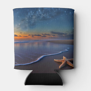 Beach and Starfish  Can Cooler