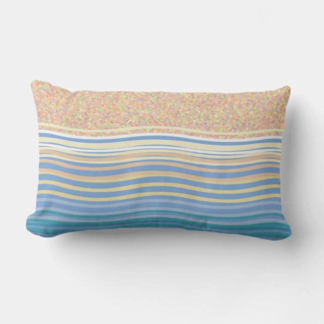 Beach and waves seaside Hamptons decor Lumbar Cushion (Front)