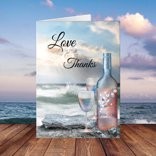 Beach and Wine Dream Wedding Thank You Card