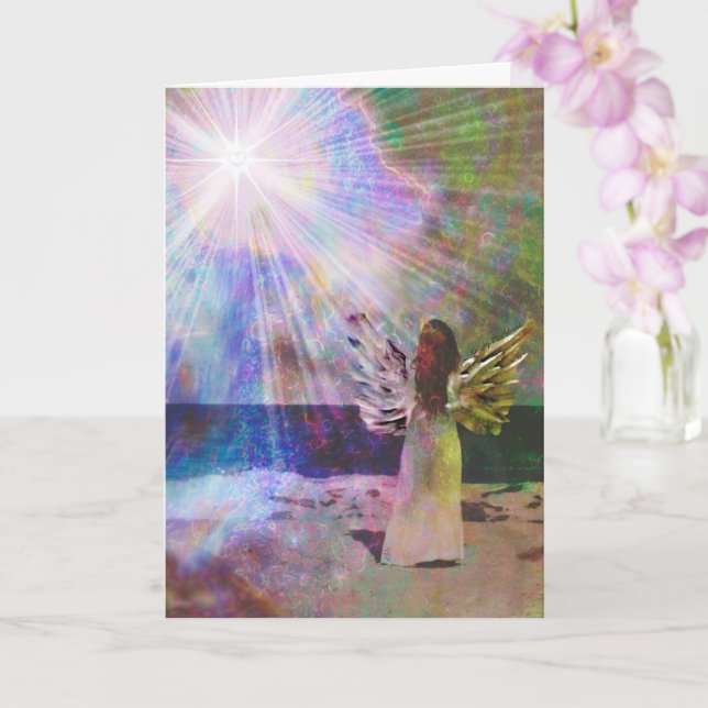 Beach Angel of Light Greeting Card (Orchid)