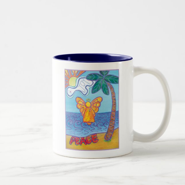 Beach Angel Two-Tone Coffee Mug (Right)