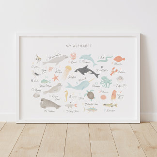 Beach Animal Alphabet Nursery Decor