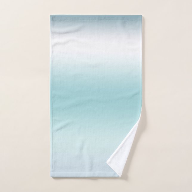 Beach Aqua Blue Ombre  Hand Towel (Hand Towel)