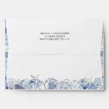 Beach Aqua Coral Envelope