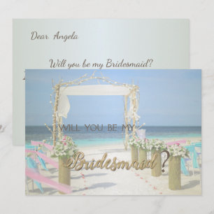 Beach Arbor Floral Wedding  Bridesmaid Card
