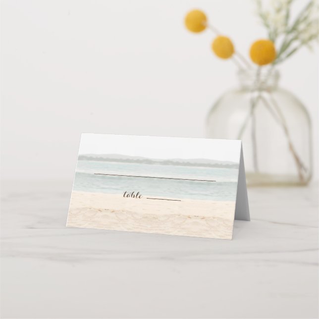 Beach Arbor Lavender Wedding Place Escort Cards (Front)
