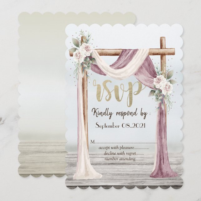 Beach Arbor RSVP Invitation (Front/Back)
