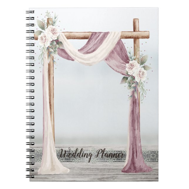 Beach Arbor Wedding Planner Notebook (Front)