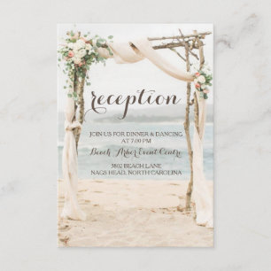 Beach Arbor Wedding Reception Card