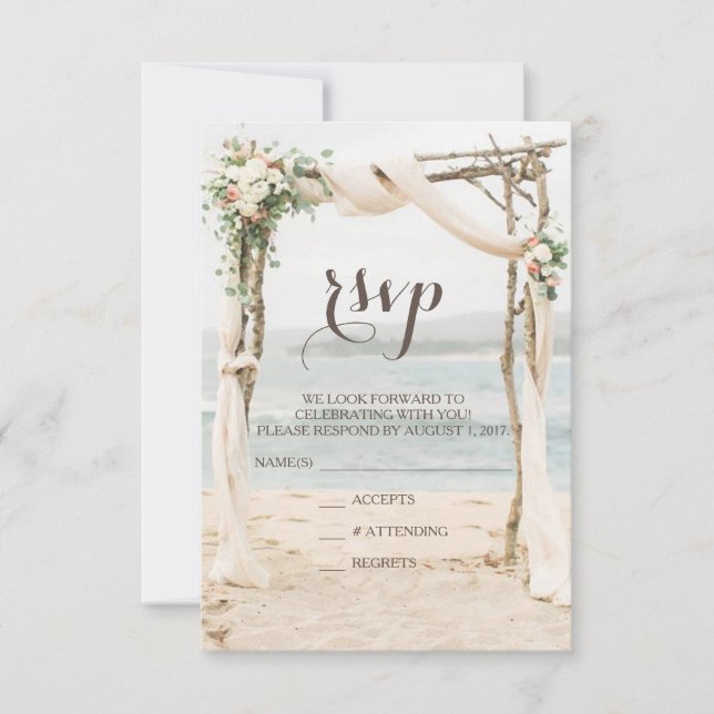 Beach Arbor Wedding RSVP (Front)