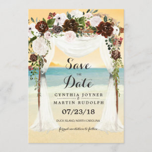 Beach Arbor Wedding Save the Date Invitation