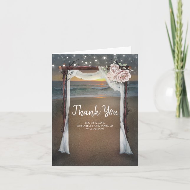 Beach Arbor Wedding Thank You (Front)