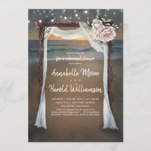 Beach Arch   Sea Sunset Rehearsal Dinner Invitation