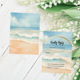 Beach arch wedding response RSVP Card