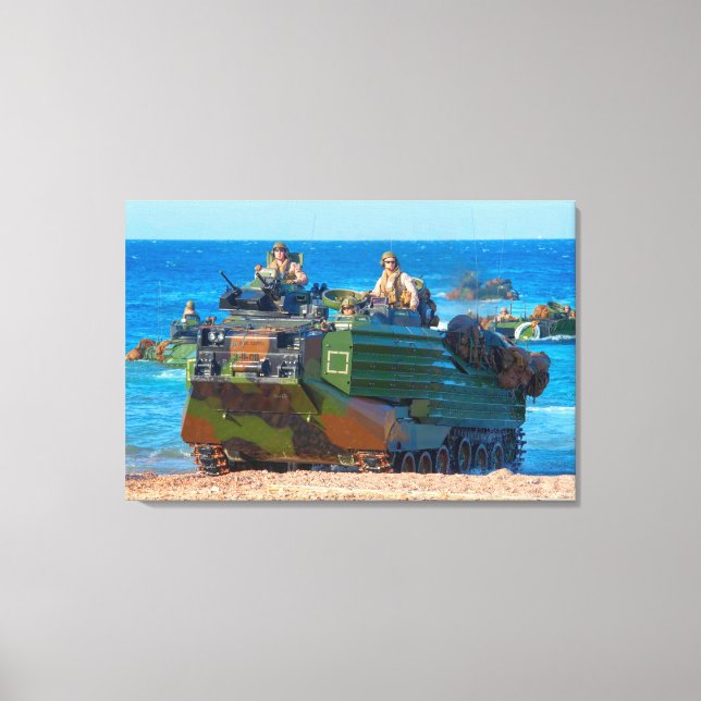 BEACH ARMOR - Assault Amphibious Vehicle 24x36 Canvas Print (Front)