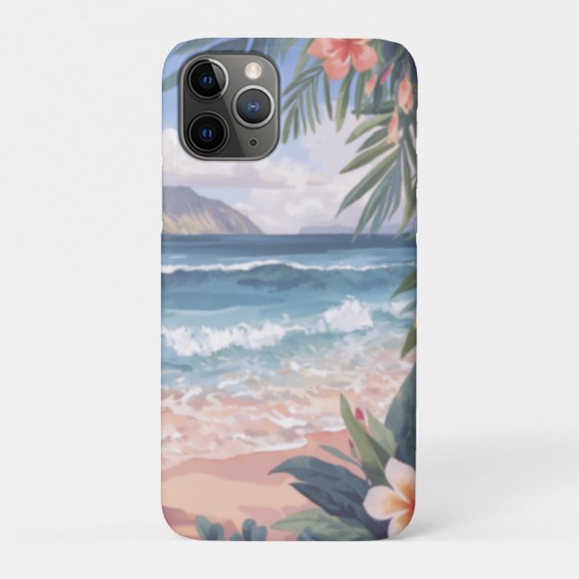 Beach Art Flowers Hawaii Case-Mate iPhone Case (Back)