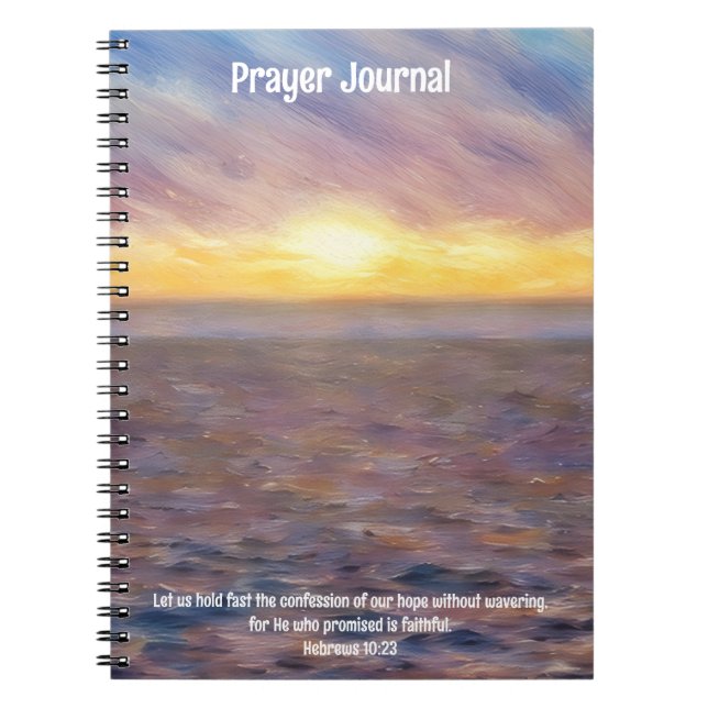 Beach Art Ocean Art Bible Verse Prayer Journal (Front)