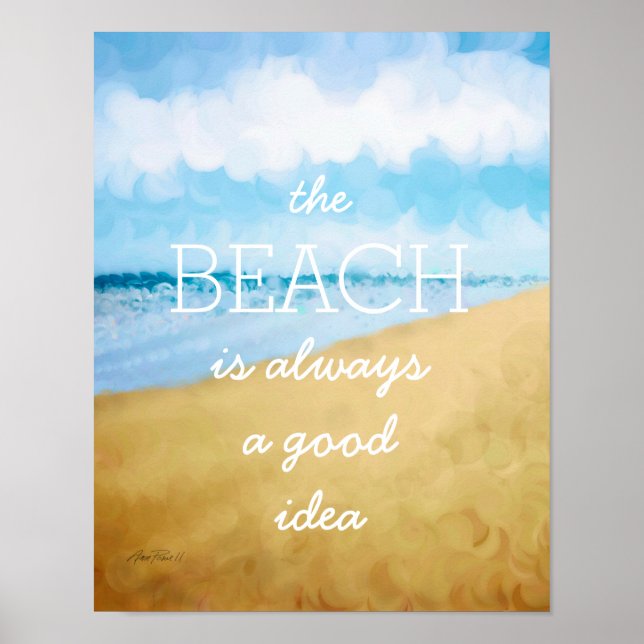 beach art poster quote text (Front)