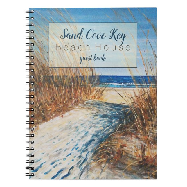 Beach Art Vacation Rental Coastal Sands Guest Book (Front)
