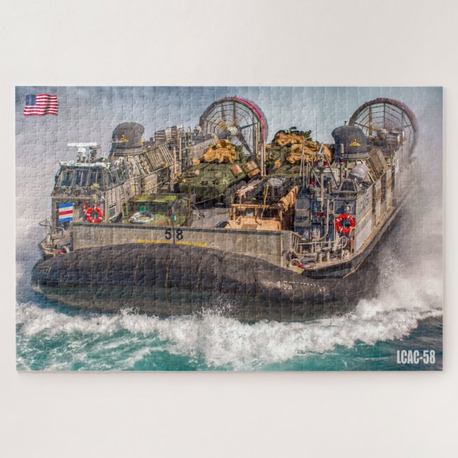 BEACH ASSAULT - LCAC 58 (20x30 INCH) Jigsaw Puzzle (Horizontal)