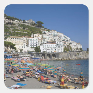 Beach at Amalfi, Campania, Italy Square Sticker
