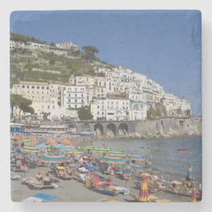 Beach at Amalfi, Campania, Italy Stone Coaster