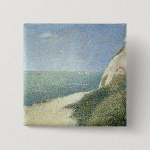 Beach at Bas Butin, Honfleur, 1886 15 Cm Square Badge