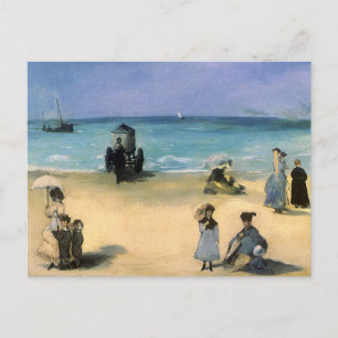 Beach at Boulogne by Edouard Manet, Vintage Art Postcard